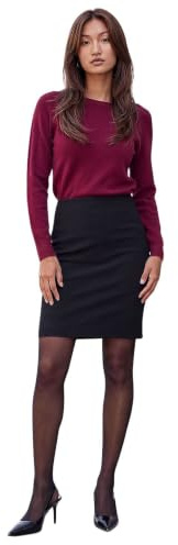 Roman Short Skirt for Women UK - Ladies Textured Pull On Mini Stretch Cotton Jersey Pencil Tube Smart Summer Bodycon Knee Length A-Line Straight Work Office Formal