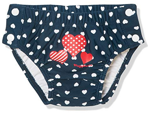 Playshoes UV-skydd baby flicka blöjbyxor hjärtan att knäppa badblöja, Blå (Marine 11), 62/68 cm