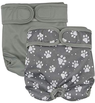 Amaliy 2 Stück Waschbar und Wiederverwendbar Weiblich Hunde Windeln Inkontinenz Windeln Hose (XS(Tailumfang: 24-32cm))