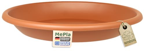 MePla Blumentopf-Untersetzer für Pflanzkübel Cilindro - runder Kunststoff-Unterteller - wetterfestes Pflanzgefäß - UV-beständig - Ø 49 cm (Innen: ø 35,5 cm)- Terracotta