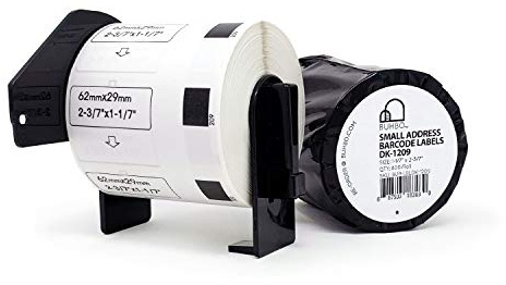Buhbo Recharge d'étiquette de rechange pour Brother DK-1209 2-3/7 x 1-1/7 Petite adresse et code-barres (800 étiquettes par rouleau) 8 Rolls