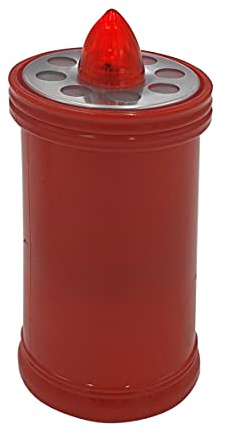 Velamp Vela votiva LED 15,2cm, Duración 90 días, roja con luz roja fija