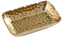 Pampa Bay CER-2732-G Rectangular Dish in Golden Millennium, 7-inch Length, Porcelain