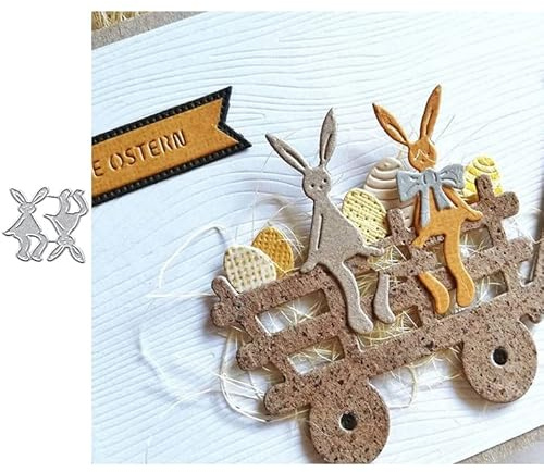 Bunny Metal Die Cuts, Sitting Bunny Cutting Dies Cut Stencils for DIY Scrapbooking Cards Decorative Embossing Paper Dies for Scrapbooking Card Making