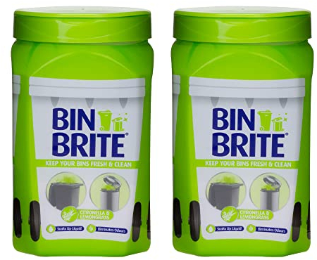 ZOPPER Pack of 2 Bin Brite Citronella & Lemongrass 500g Odor Neutralizer Green Keep Your Bins Fresh and Clean Fragrance Burst Soaks Up Liquid and Quickly Eliminates Odors