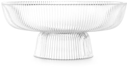 Navaris Frucht Schüssel aus Glas - Glasschüssel für Früchte Salat Deko - Salatschüssel - Deko Schale aus solidem Glas - Bowl Schüssel - Transparent