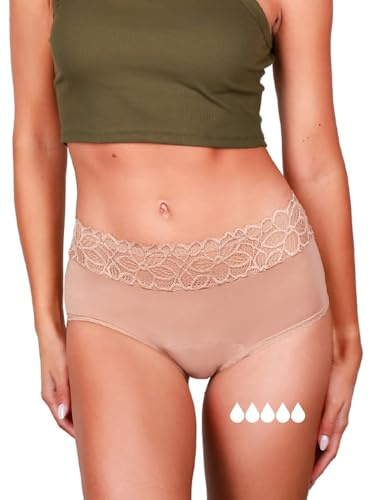 Taynie Deluxe extra starka perioder underkläder stark blödning – läckagesäkra och andningsbara menstruationsunderkläder – ersätter 4 tamponger, menstrosor bärtid upp till 12 timmar, tvättbar 60 °C,
