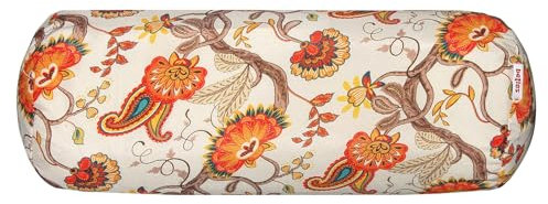 beties „Horrero“ Nackenrollenhülle ca. 15x40 cm Blumen Pracht Deko-Kissenbezug, EIN Blütenmeer in Safran-orange