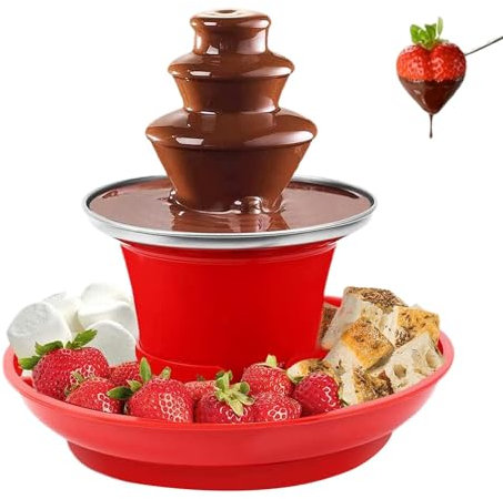 ycezw Chokladfontän för fest, smält chokladdispenser, chokladsmältningsmaskin, chokladfondue fontän, köksredskap i rostfritt stål för choklad, godis,