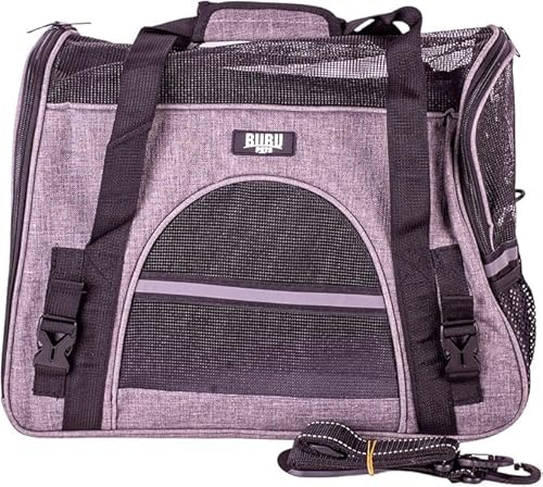 Quibropets Bubupets Transportín para Mascotas - Transportín para Perros y Gatos - Mochila de Viaje Resistente y Cómoda - 43x25x33 cm - hasta 8 kg Gris