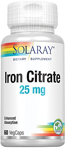 Solaray IRON CITRATE 25mg | Hierro | 60 VegCaps
