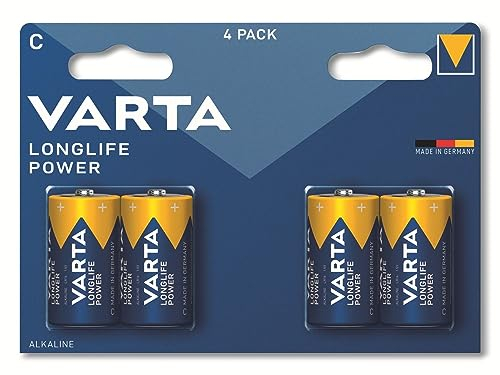 VARTA Longlife Power C Baby LR14 Alkaline Battery (4-pack) - Made in Germany - ideal for toys, torches, CD players and other battery-powered devices