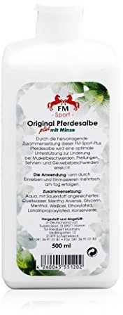 PFERDESALBE FM Sport plus Minze 500 ml Salbe | Wärmende Pferdesalbe für Menschen und Pferde
