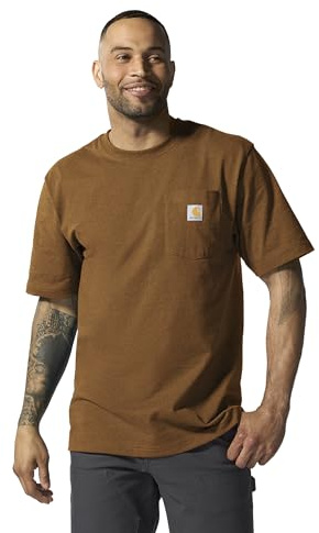 Carhartt Men's Iconic K87 Pocket T-Shirt Closeout, Oiled Walnut Heather, Medium