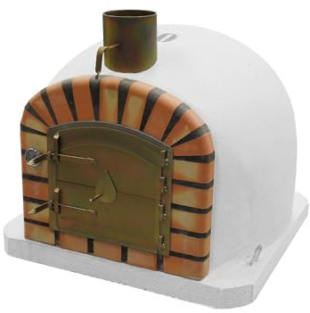 MOVELAR - Horno de Leña Exterior de Obra VULCANO Blanco 80x80x63 cm | Sin Aislamiento | Horno de Obra para Jardín, Terraza o Patio - REF: 7001/1