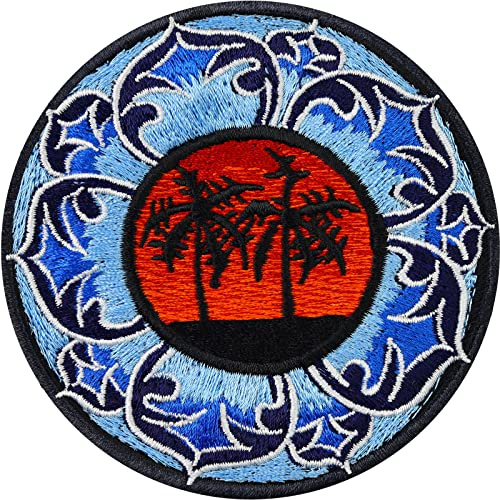Toppa ricamata ferro o cucitura: Mandala di loto ricamato - Toppa termoadesiva per yoga - Applicazione da stirare - 80x80mm