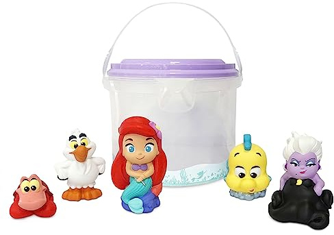 Disney Store Official Set da gioco bagno La Sirenetta, 5 pz., con Ariel, Ursula, Flounder e altri, con secchiello con coperchio forato, set per vasca o piscina gonfiabile, dai 6 mesi in su