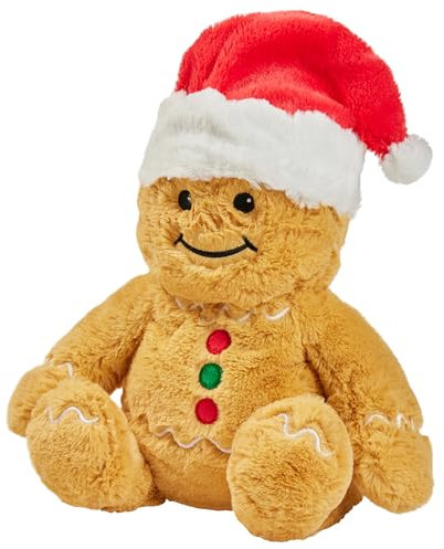 Warmies Gingerbread Man, Microwavable Slighly Scented with French Lavender, Chill in a Freezer for Cooling Relief, Cuddly Soft Warmer