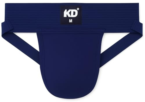 KD Willmax Jockstrap i ekologisk bomull, gymstöd – 7,6 cm midjeband, mjuk och hållbar, Marinblå 1-pack, XS