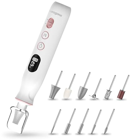medisana MP 940 set eléctrico de manicura y pedicura, torno para uñas, lima electrica, kit de uñas para el cuidado de manos y pies y el tratamiento de uñas, cutículas y callosidades
