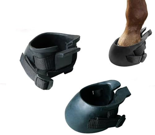 1 Paire Bottes de Sabots de Chevaux, Bottes de Protection des Sabots pour Chevaux, Sabots Caoutchouc pour Sabot Blessés, Conçus pour Protection Antidérapante et Soutien en Cas de Blessure (L)