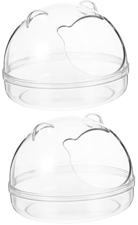 SHINEOFI Contenedor De Baño Visible para Hámster 2 Piezas, Plástico Compacto Duradero, Tamaño Pequeño, Adecuado para Aseo y Cuidado De Mascotas Pequeñas