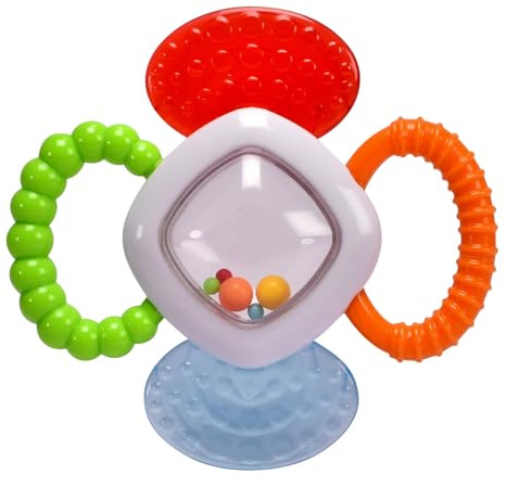 Simba ABC - Herramienta de dentición con sonajero, asas texturizadas, sin PVC, 12 cm, para bebés a partir de 3 meses