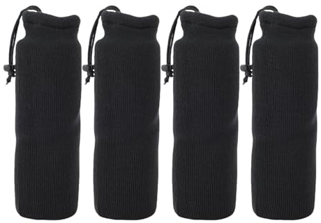 Holigie 4PCS Fundas para Parachoques de Barcos, 15x51cm Fundas Protectoras para Parachoques Marinos de Protección Fuerte Elásticas de Punto Negro, Estilo de Tubo con Ojales Dobles y