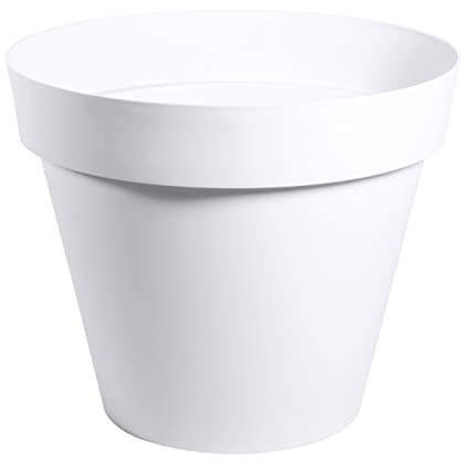 EDA - Pot de Fleur Rond Toscane Ø 80 cm - Volume 170 L - Ø 79 x H.66 cm - Blanc