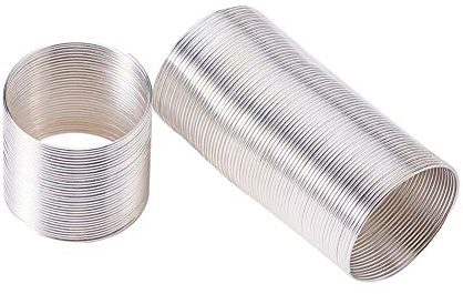 PH PandaHall Stahl-Memory-Draht für Ringherstellung, 100 Schlaufen, stark, silberfarbener Perlendraht für DIY Schmuckherstellung, Draht: 2,2 cm x 0,6 mm