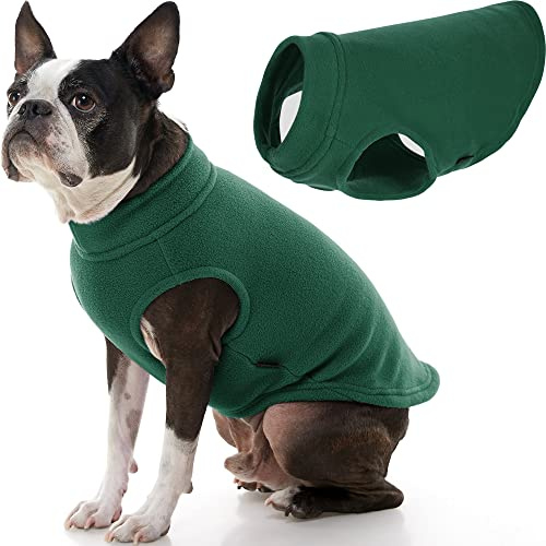 Gooby - Stretch fleece vest pullover fleece vest jacket sweater for dogs forest green L