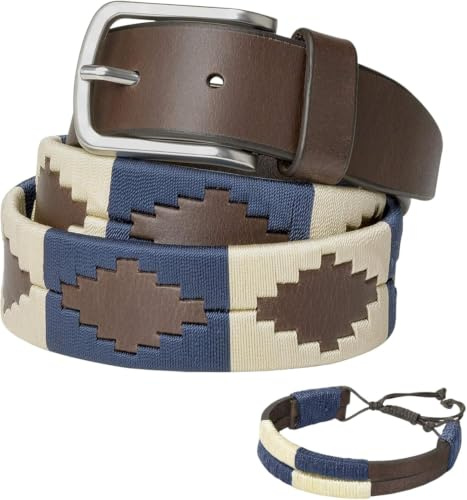 PELPE Unisex Polo Belt Black - Hög kvalitet - Handgjord - Läderbälte med presentask - Med syremmar