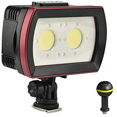 Havsgrodor IPX8 vattentät kamera LED foto video fyllning 40 m undervattensdykning fotografering belysning 3 500 lm