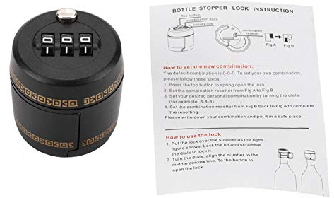 Weinflaschenschloss Kombination Passwort Code Schloss Wein Digitalschloss für Wein und Schnapsflaschen Wein Whisky Weinstopper Vakuumstopfen (Flaschenmunddurchmesser: 26 mm ~ 28 mm)