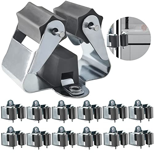 3-H Porte Balais Mural Galvanisés 12 Pièces, Accroche Balai Mural avec Percage et Matériel de Montage, Support Mural pour Suspendre Balais, Serpillère, Râteaux et Outils de Jardin,Garage