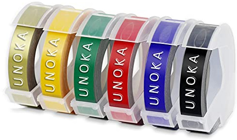 UNOKA 6X Dynamo Label Tape, 9mm Embossing Label Maker Tape