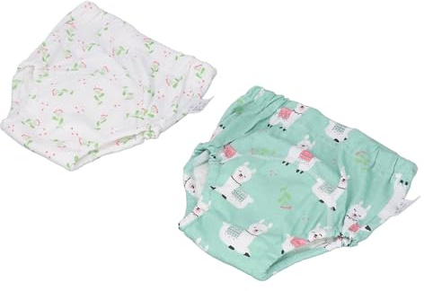 Sous-vêtements d'entraînement pour bébé, Pantalons d'entraînement en Pot, Bonne Absorption d'eau, Ceinture élastique Réutilisable en Coton pour la Marche (Motif alpaga)