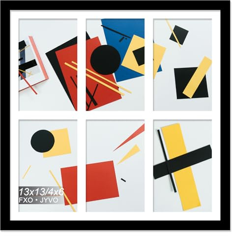 13x13 Collage Picture Frame for Wall Decor, 6-Opening for 4x6 Photo Frames