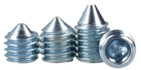 MS Beschläge Tornillo prisionero M6, tornillo de fijación de acero galvanizado, tornillo de tirador de puerta con punta, tornillo de fijación hexagonal interior, tornillo de fijación, cabeza cónica