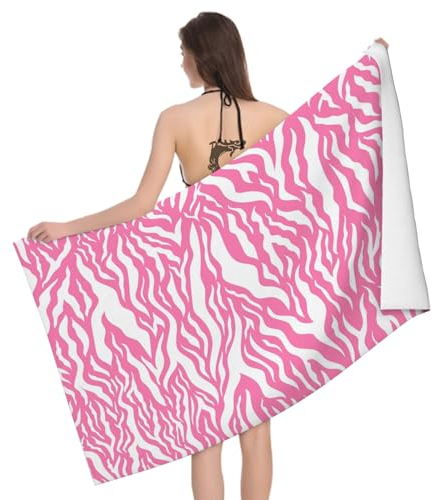 Mikrofaser Strandtuch Zebramuster Groß 100x200 cm, 3D Kunstmotiv Badetuch für Erwachsene Kinder Weiches Leicht Handtuch Schnelltrocknend Sandfreies Strandhandtuch
