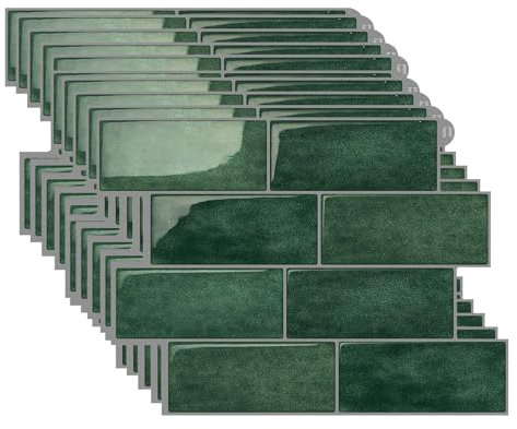 Keramikfliesen Metro Fliesen,10 Stück 11.56 x 8.38 Fliesenaufkleber Küchenrückwand Fliesen Klebefliesen Fliesenfolie 3D Selbstklebende Küche Bad,Dickere Fliesenaufkleber Aufkleber