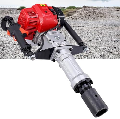 Post Driver 2-stroke Gasoline Engine Rammer for Garden Farm Fence - Petrol Fence Post Rammer Petrol Post Driver for Wooden Poles and Steel Pipes