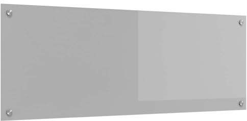 vidaXL Küchenrückwand Hellgrau 110 x 40 cm Gehärtetes Glas, Moderne Küchenrückwand, langlebiger hitzebeständiger Glas-Schutz, schlankes Upgrade für den Kochbereich, minimalistisches Schutzpanel