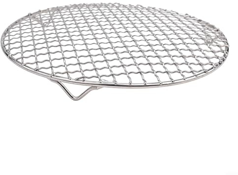 Grille de refroidissement ronde en acier inoxydable 201 pour pâtisserie, grillades et tâches de cuisson (26 cm)