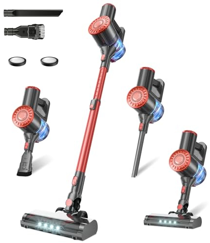 Cordless Vacuum Cleaner with Self-Standing, 40KPA Stick Vacuum Cleaners for Home, 8-in-1 Lightweight Rechargeable Vacuum, 7-Layer Filtration,Ideal for Carpet, Pet Hair, Hardwood Floors