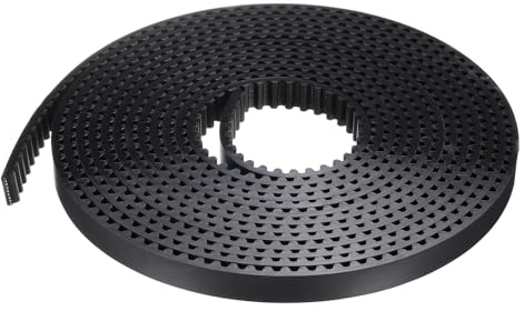 sourcing map S5M Cinghia dentata con estremità aperta, larghezza 10 mm x lunghezza 4 metri, lunghezza passo 5 mm, fili di acciaio all'interno della cinghia sincrona, nero
