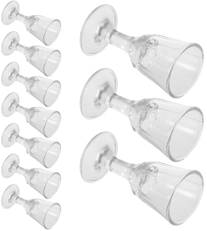 NIYANGLE Set of 10 Small Glass Liquor Cups 0.34 Oz Vintage Glasses Suitable for Liqueurs Mini Wine Glasses for Whiskey Spirits Cocktail Tasting Home Bar Use