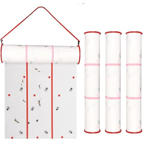 INF Fliegenfängerrolle 25 cm x 5 m – Stark självhäftande, pesticidfri insektspapper för upphängning upp till 4 m
