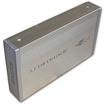 ITC22011 3,5 USB 2.0 auf IDE externes Metallgehäuse mit Netzteil in silber