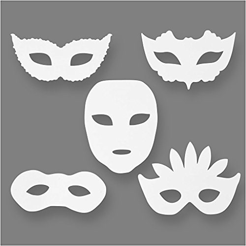 TeACH Me Karnevals-Masken, Weiß, 8.5-19 cm x 15-20.5 cm (H x W)